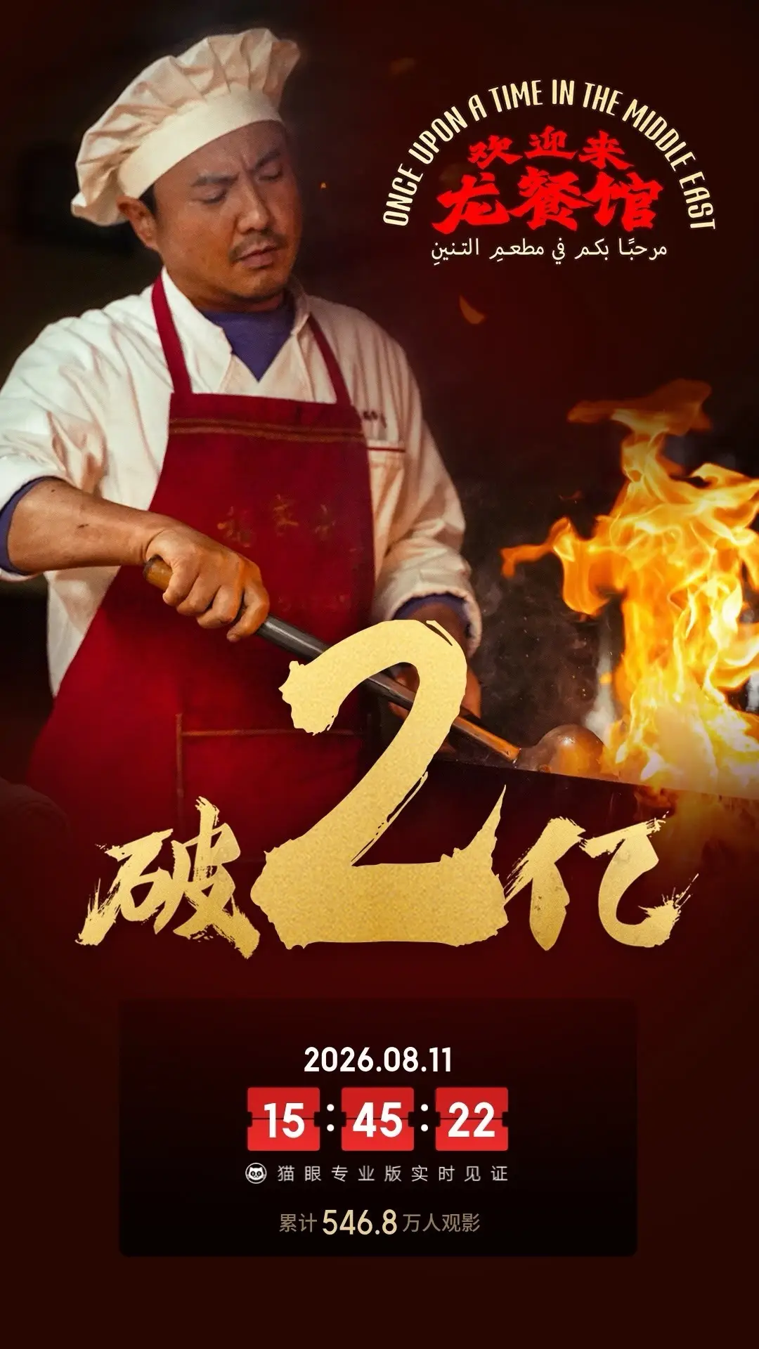 沈腾领衔主演电影《欢迎来龙餐馆》上映首日累计票房破2亿 累计观影人次546.8万